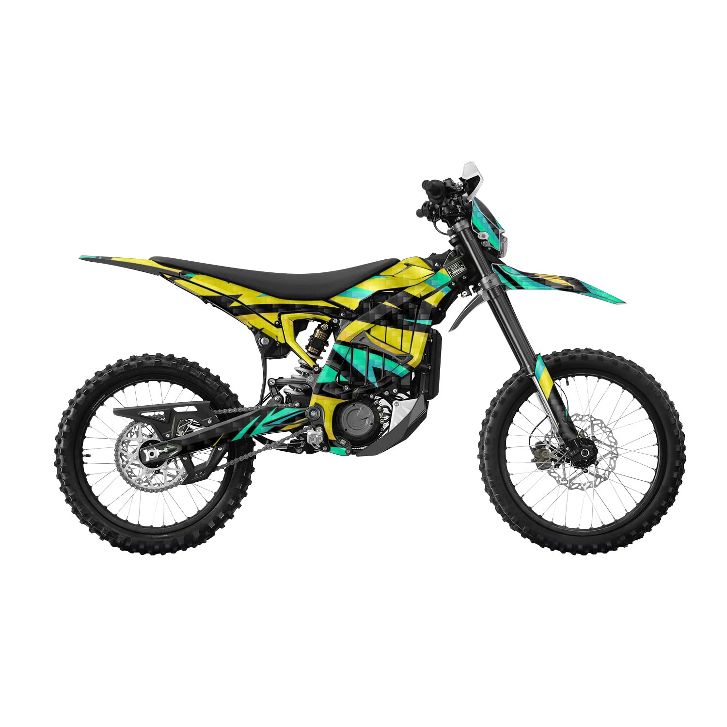 Carbon Fiber Surron Ultra Bee Graphics Kit Wrap - Tribal Yellow - Sur-Ron Skin - Premium 3M Vinyl Protective Wrap Decal Cover - Easy to Apply | Crafted in The USA by MightySkins