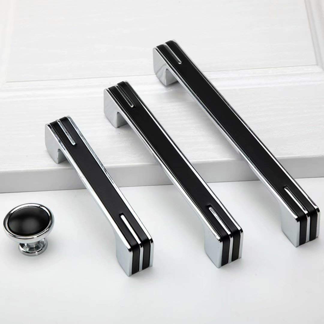 10 Pomos Modernos para Armarios Puertas de Cocina Muebles de Baño Cajones Armarios Tocadores (Blancos)