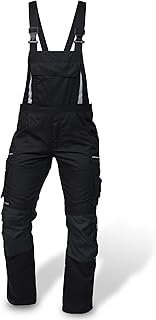 Workwear Latzhose Herren mit Multifunktionstaschen - Arbeitshose mit verstärktem Nylon Gewebe - Berufsbekleidung für Mechaniker, Handwerker, Elektriker und viele mehr