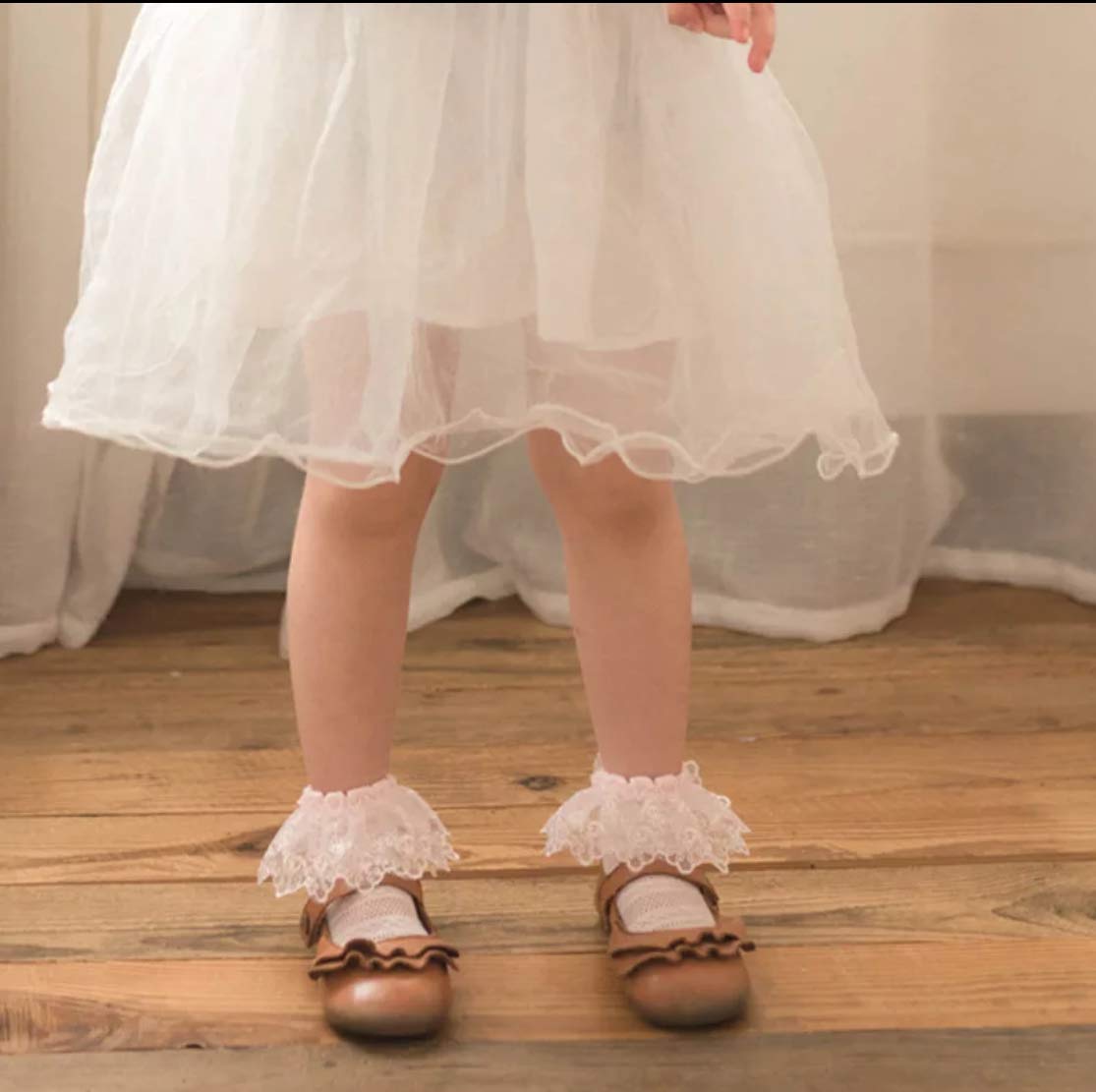 heartbury Cute And Colorful Pure Cotton Baby Girl Frilly/Lace Ankle Length Socks (Pack Of 4, 1-2 Years, Multicolor) 2