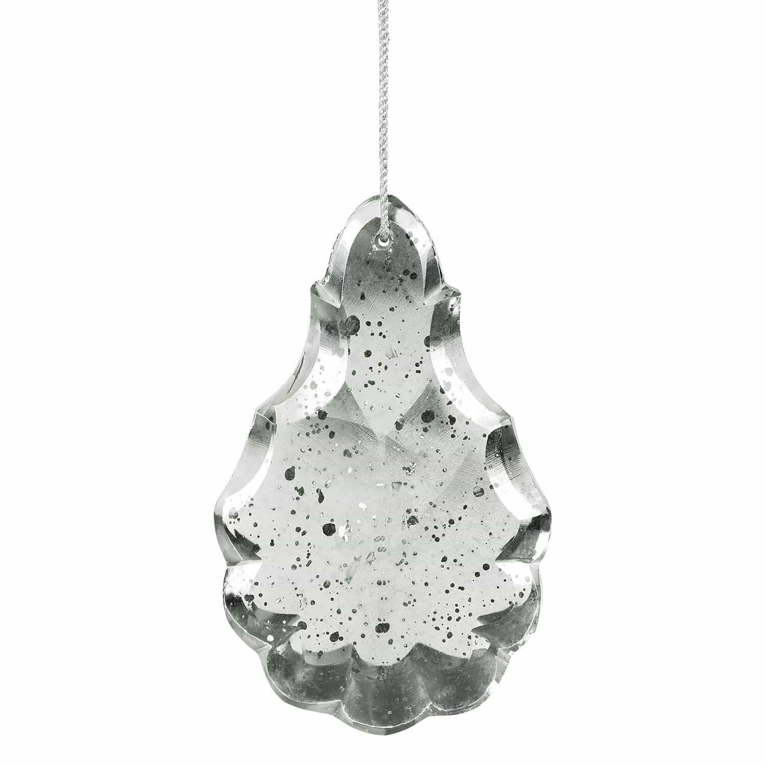 Loberon Anhänger 6er Set Mistralon, antiksilber | Mundgeblasen, Zwei Größen, Nostalgischer Charme, Christbaumschmuck, Weihnachtsdeko, Weihnachten, Glas, Polyester