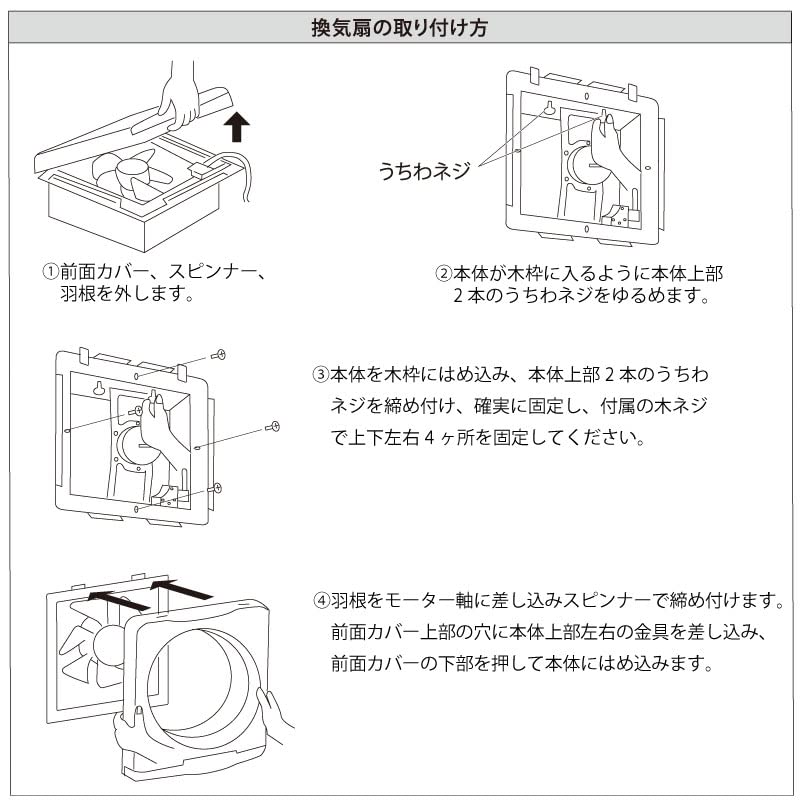 Amazon.co.jp: ユアサプライムス 一般換気扇 羽根径25cm 取付け木枠