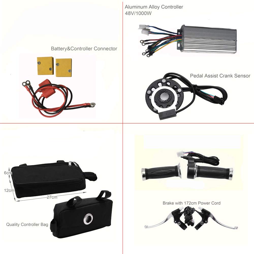 Zestaw do konwersji roweru elektrycznego, 48 V, 1000 W LCD 26", na tylne koło
