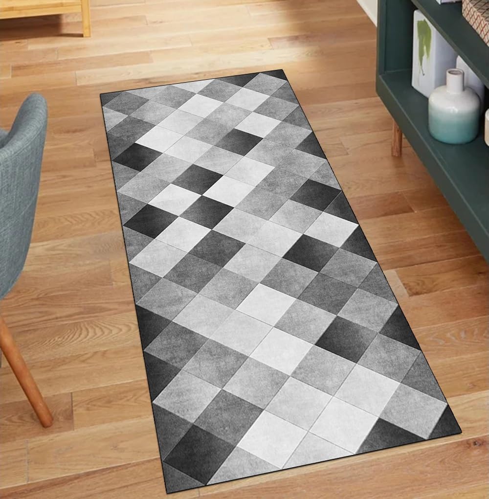 Alfombra de pasillo para cocina antideslizante gris 90x180cm lavable decorativa