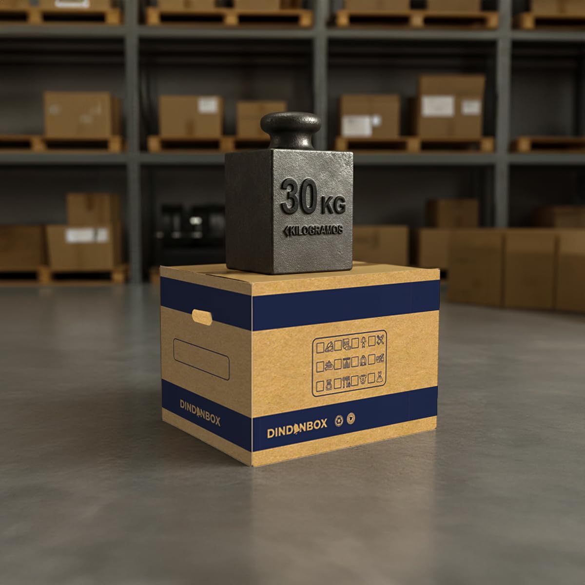 20 Cajas de Cartón para Mudanza 60x40x40cm con Precinto | Cajas de Cartón de Alta Resistencia con Asas para Mudanzas, Almacenaje y Transporte | Cartón Corrugado Reciclado