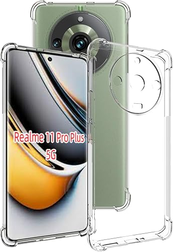 Funda para Realme 11 Pro+ Pro Plus 5G Clear TPU Cuatro Esquinas Funda Protectora Transparente Suave