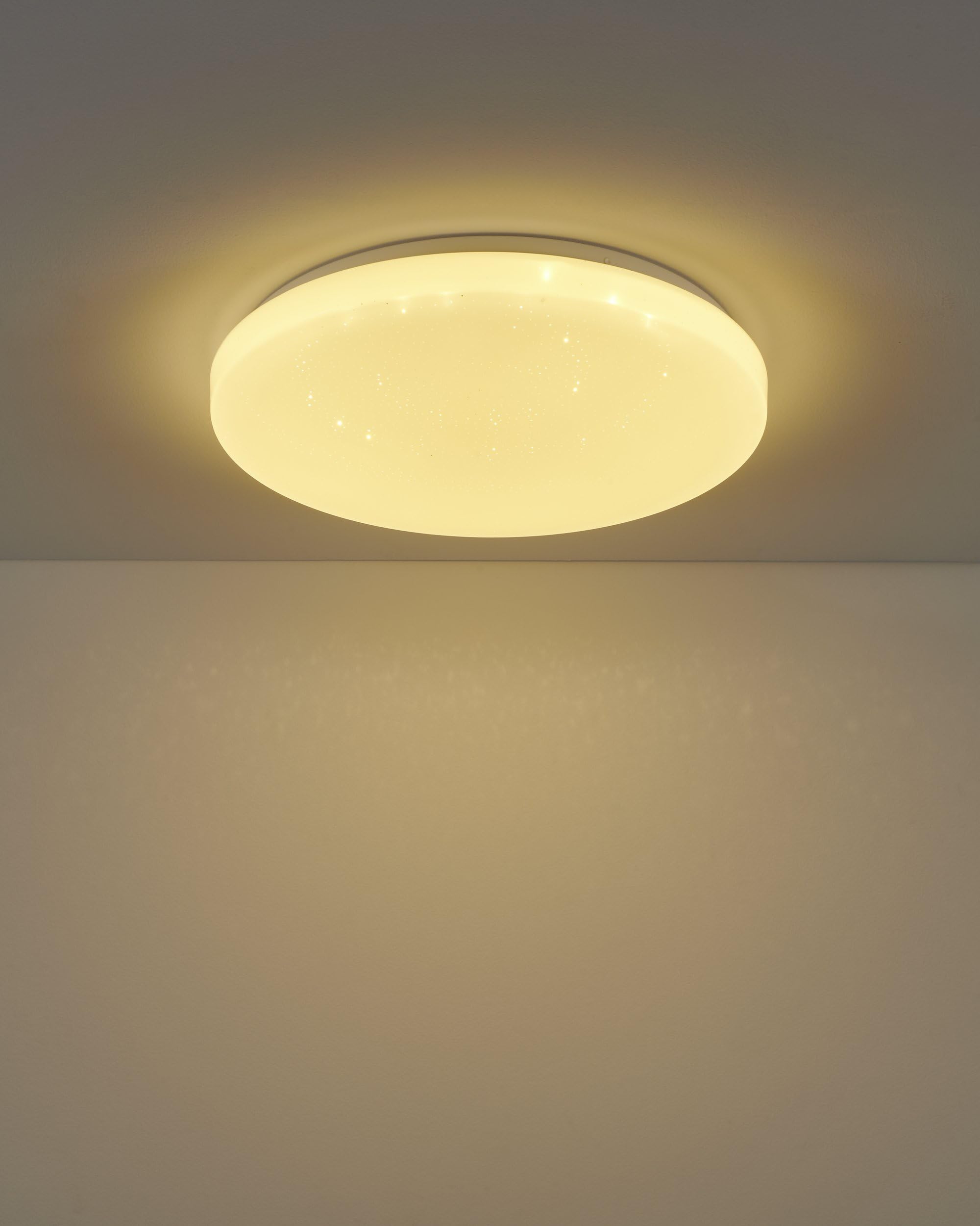 EGLO connect.z Smart Home LED Deckenleuchte Frania-Z mit Kristall-Effekt | ZigBee, App und Sprachsteuerung Alexa, warmweiß-kaltweiß, RGB, dimmbare Deckenlampe in Weiß, Ø 43 cm