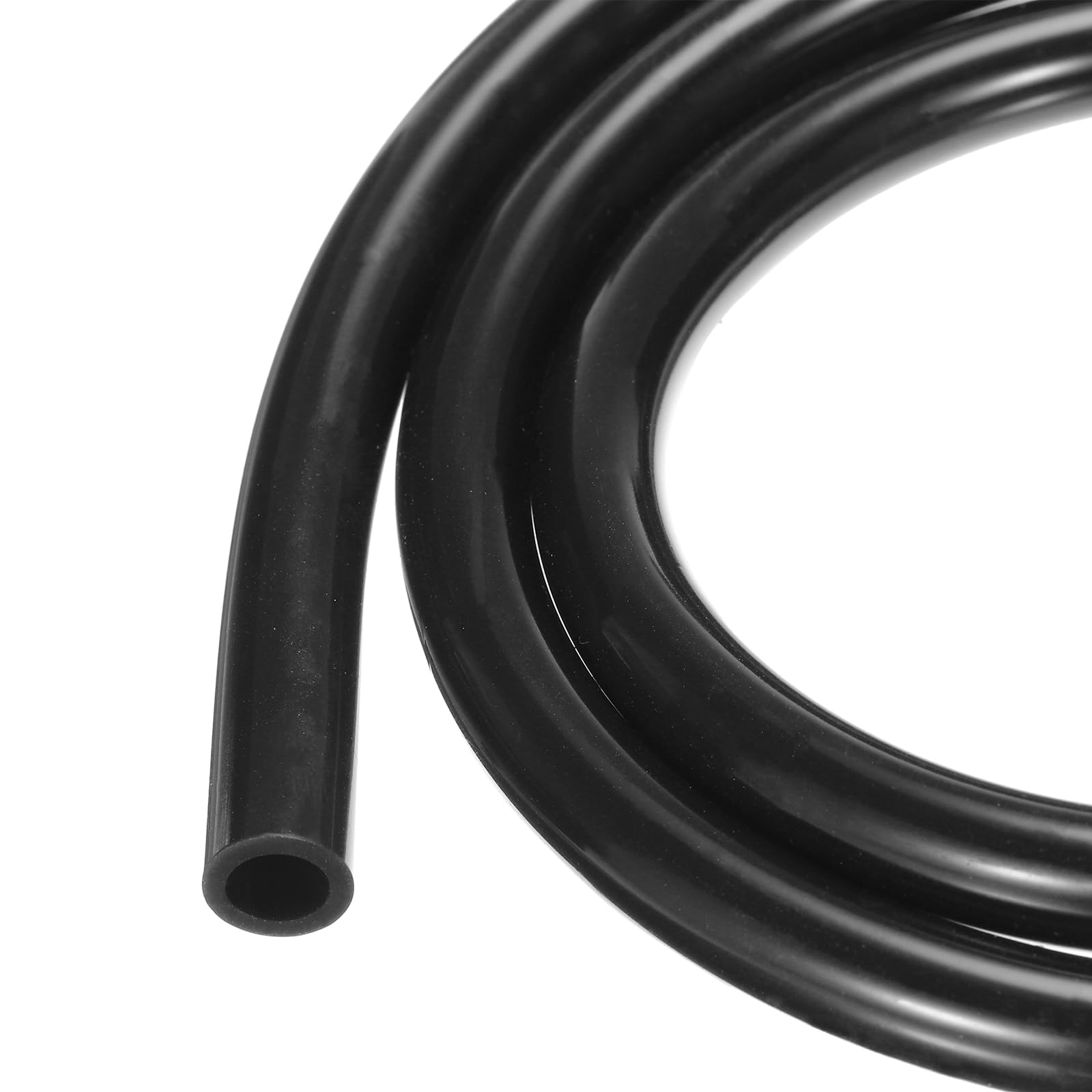 1m(3.3ft) 6.4mm(1/4") ID x 9.5mm(3/8") OD Silicone Tubing Black Industrial Plastic Tubing Pure Silicone Hoses for Pump Siphoning Draining Irrigation Brewing