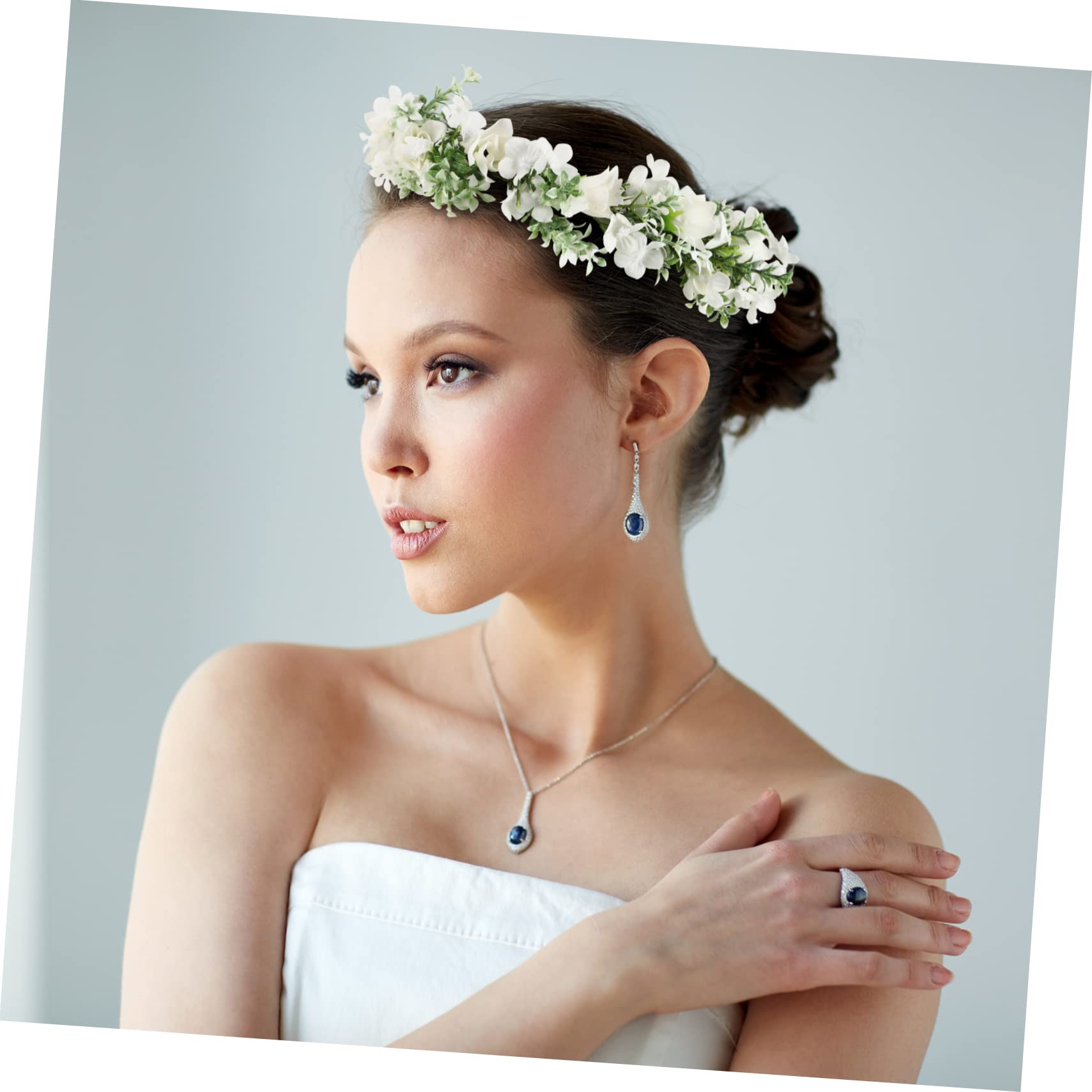 minkissy 5stücke Blumenkrone Mit Rosen Einstellbares Stirnband Für Eleganter Haarschmuck Für Braut Brautjungfern Und Blumenmädchen Für Hochzeiten Und Fotografie