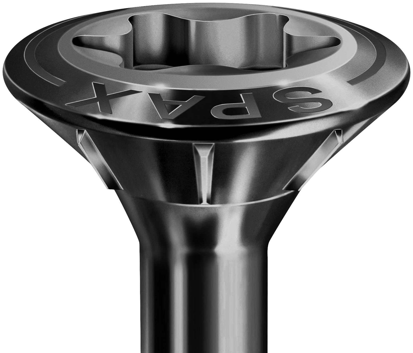 SPAX Śruba fasadowa 4,5 x 50 mm, 100 sztuk, stal nierdzewna A2 BLAX, gwint mocujący, T-STAR plus T20, łeb wpuszczany soczewki, 4CUT – 25470404505022