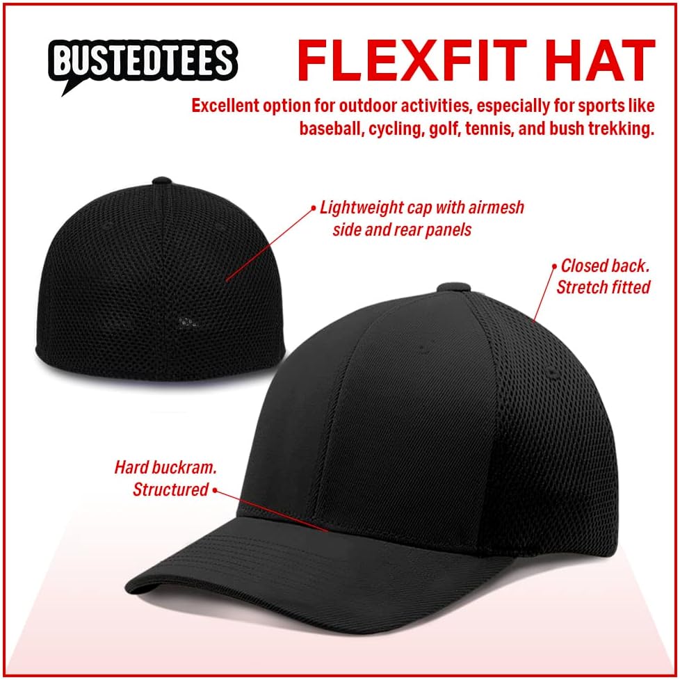 BustedTees XRP Logo Hat Fitted Hats Crypto Baseball Cap Ultrafibre Breathable Mesh Side for Casual Wear