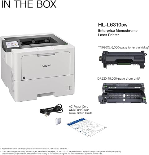 Miniatura 3 de Brother Impresora láser monocromática empresarial HL-L6310DW con impresión de bajo costo, redes inalámbricas y gran capacidad de papel