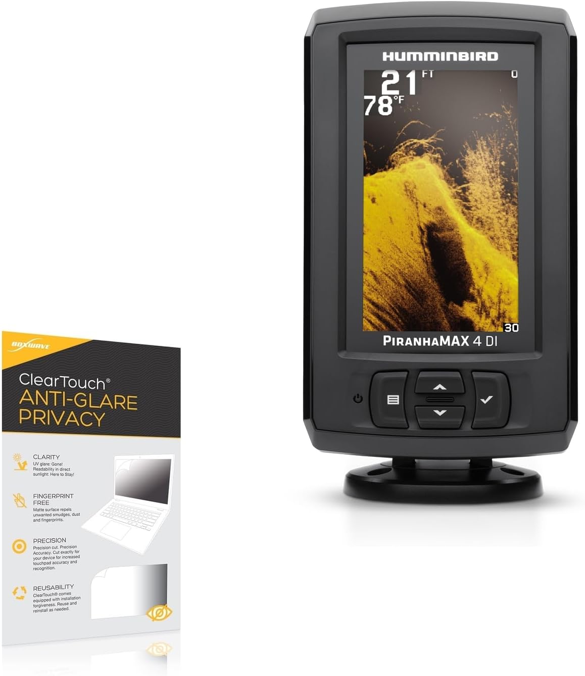 BoxWave Screen Protector Compatible with Humminbird Piranhamax 4 DI - ClearTouch Anti-Glare Privacy (2-Pack), Privacy Screen Protector Flexible Film Anti-Glare