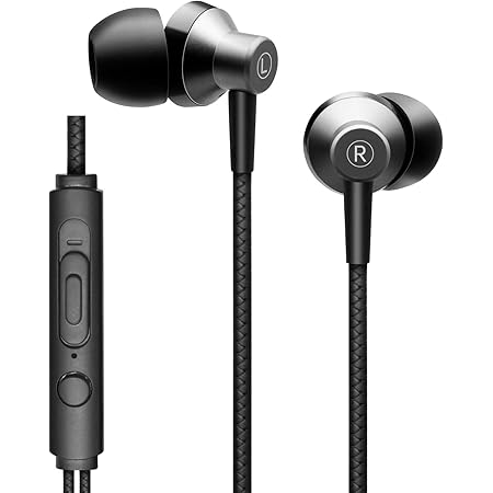 Earphones Wired with Microphone, Noise Isolating in-Ear Headphones, Powerful Heavy Bass, High Definition, Earbuds Compatible with iPhone, iPad, Computer, Laptop,Smartphones,Fits 3.5mm Jack