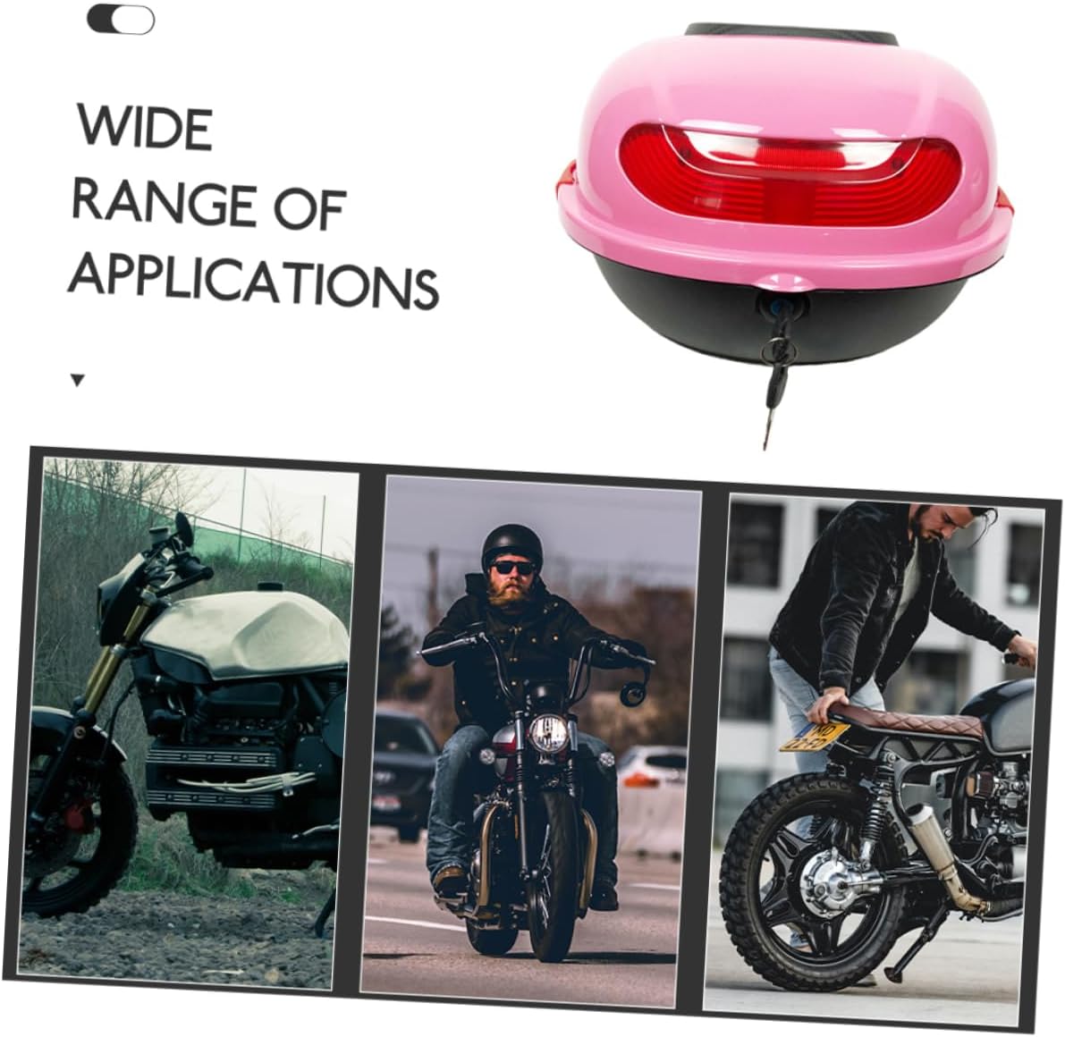 Motorcycle Top Box Case PP Sturdy Travel Storage Box Pink