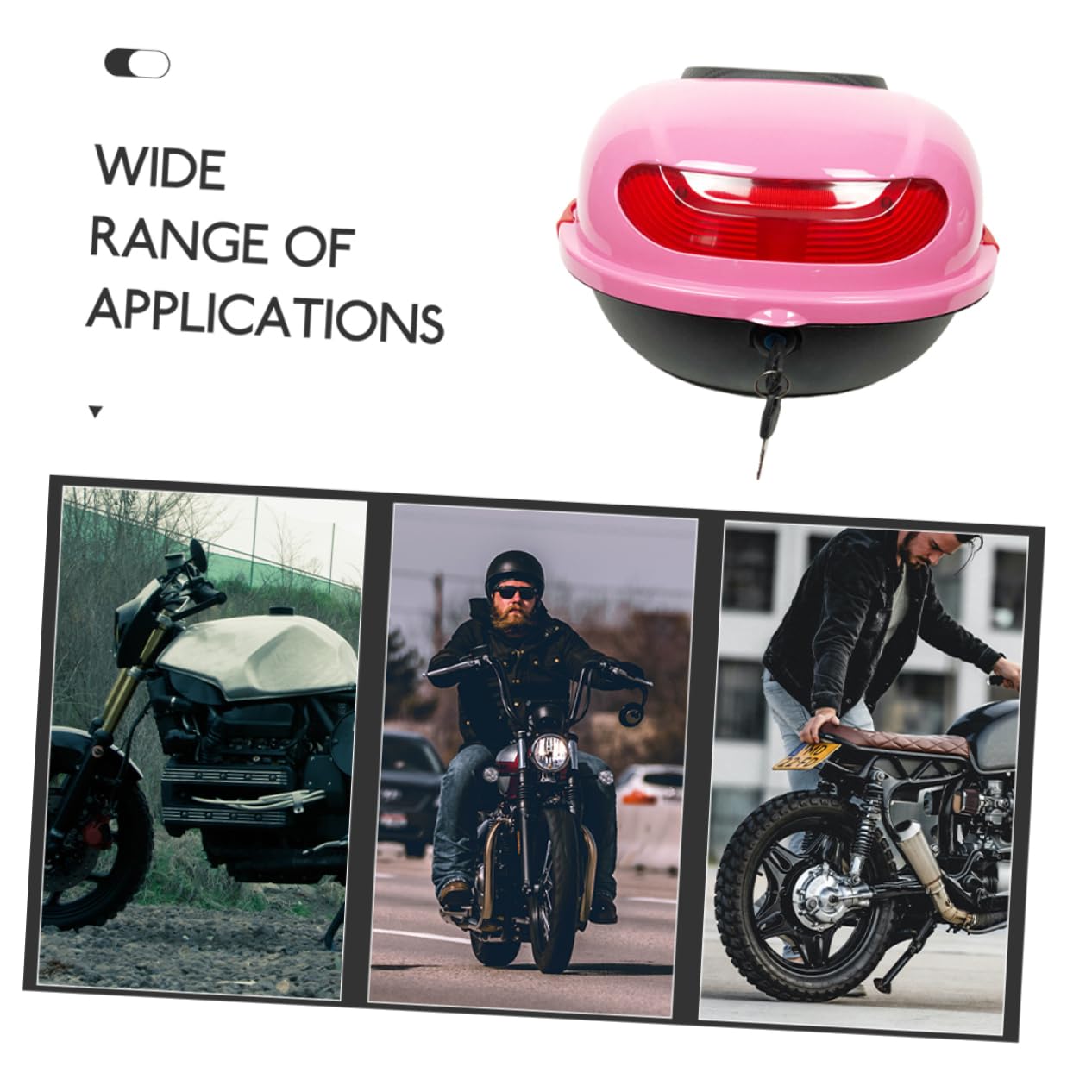 Bauletto Moto Posteriore in Pp Rosa, Capiente e Resistente All’usura, con Schienale e Chiusura Sicura per Viaggio