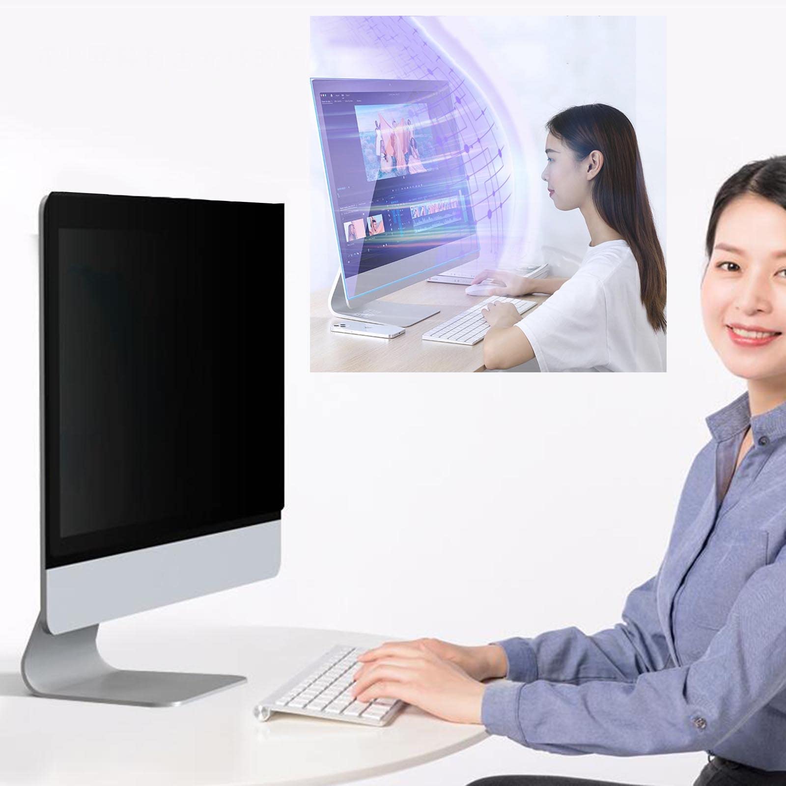 LIGUOYI Antis-Luce Blu Pellicola De Protezione per Laptop, Filtro Schermo Allevia L'affaticamento degli Occhi, Filtro Privacy per Monitor, Computer Premium Filtro Privacy AntiGraffio
