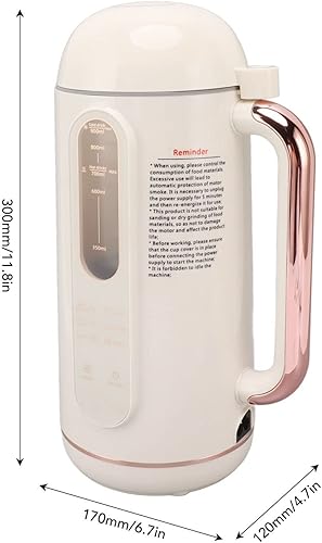 Miniatura 6 de Yctze Máquina de leche de soja, mezcladora automática de leche de soja, mezcladora automática de alta velocidad, color blanco cremoso, fabricante de