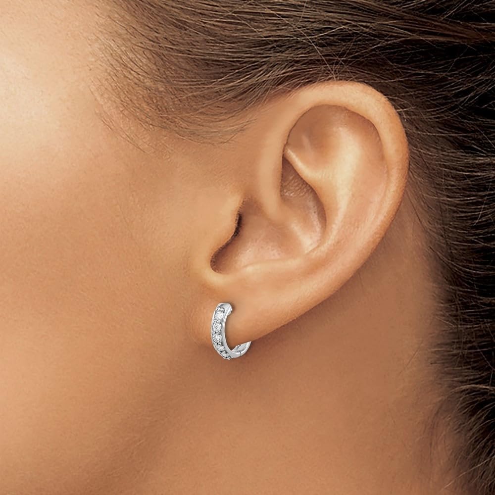 Diamond2Deal 14k Yellow Gold Round Lab Grown Diamond Hoop Earrings Fine Jewelry for Women