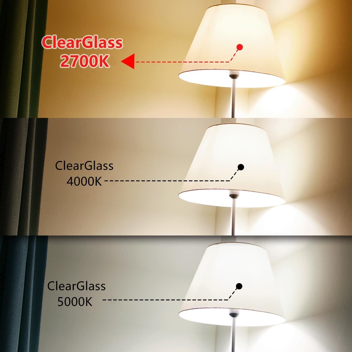 EMITTING Dimmable LED Edison Bulbs,6W Equivalent to 60W Vintage Light Bulb, E26 2700K ST58/ST19 LED Bulbs, Antique Flexible Spiral LED Filament Light Bulbs, Clear Plastic Screw Lamp - 6Pack