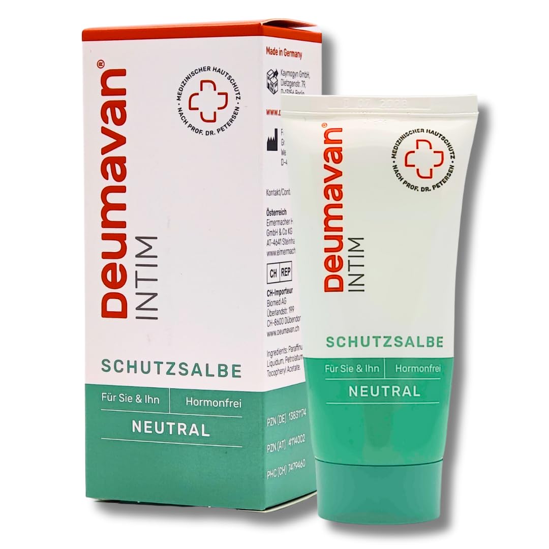 Deumavan Intim Schutzsalbe 3x 50ml I täglicher Intimschutz I Für Sie und Ihn I bei Brennen, Juckreiz, Wundsein I trockene und geschädigte Intimhaut I Hormonfrei I Spar-Set plus Pharma Perle give-away