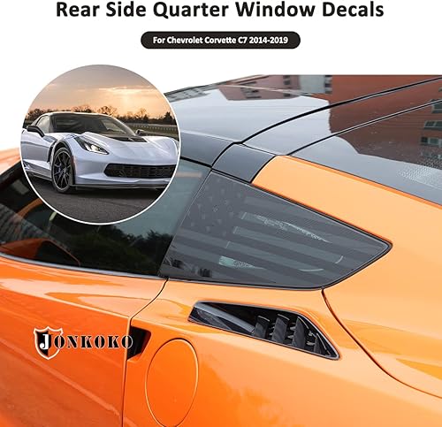 Miniatura 4 de Calcomanía lateral de la carrocería del coche para Chevrolet Corvette C7 2014-2019, calcomanía de la ventana trasera, tapa del indicador de
