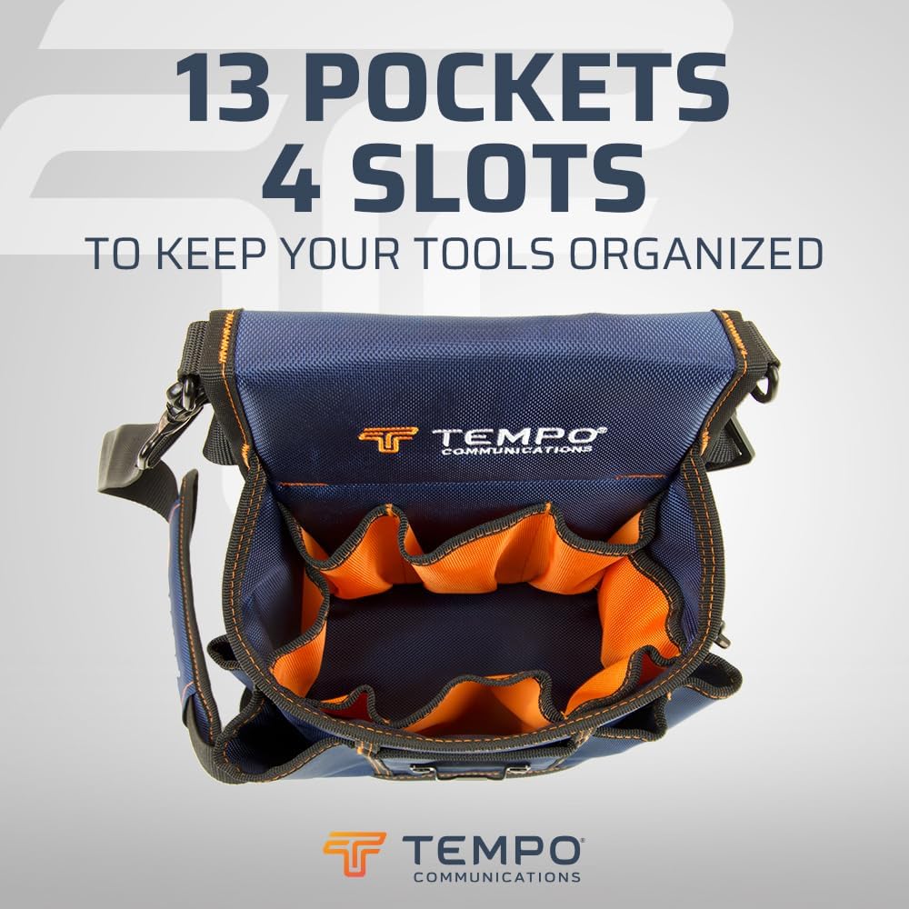 TEMPO PA9150 Ultimate Technician Tool Bag - Utility Tech Bag - 1680D Fabric - Shoulder, Waist, Handle - Irrigation Technician Pouch Bag