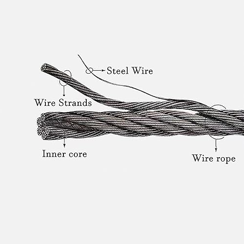 Miniatura 3 de VXHCS Red de cuerda de acero inoxidable 304, cuerda de alambre de escalera de balcón, red de cercado de ciervos duradera, valla de barrera de aves