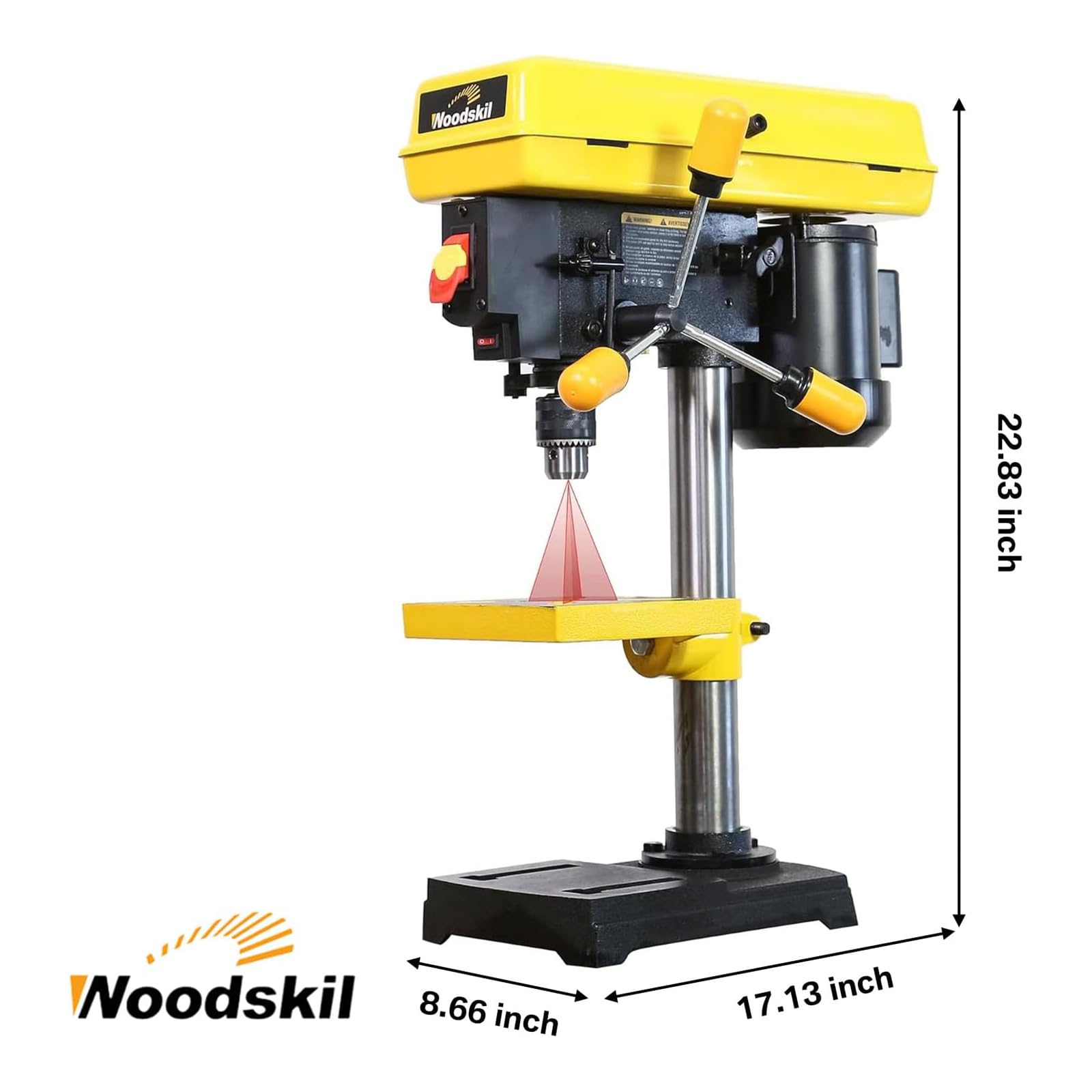 WOODSKIL 8-Inch Benchtop Drill Press, 2.3 Amp 5-Speed with Laser