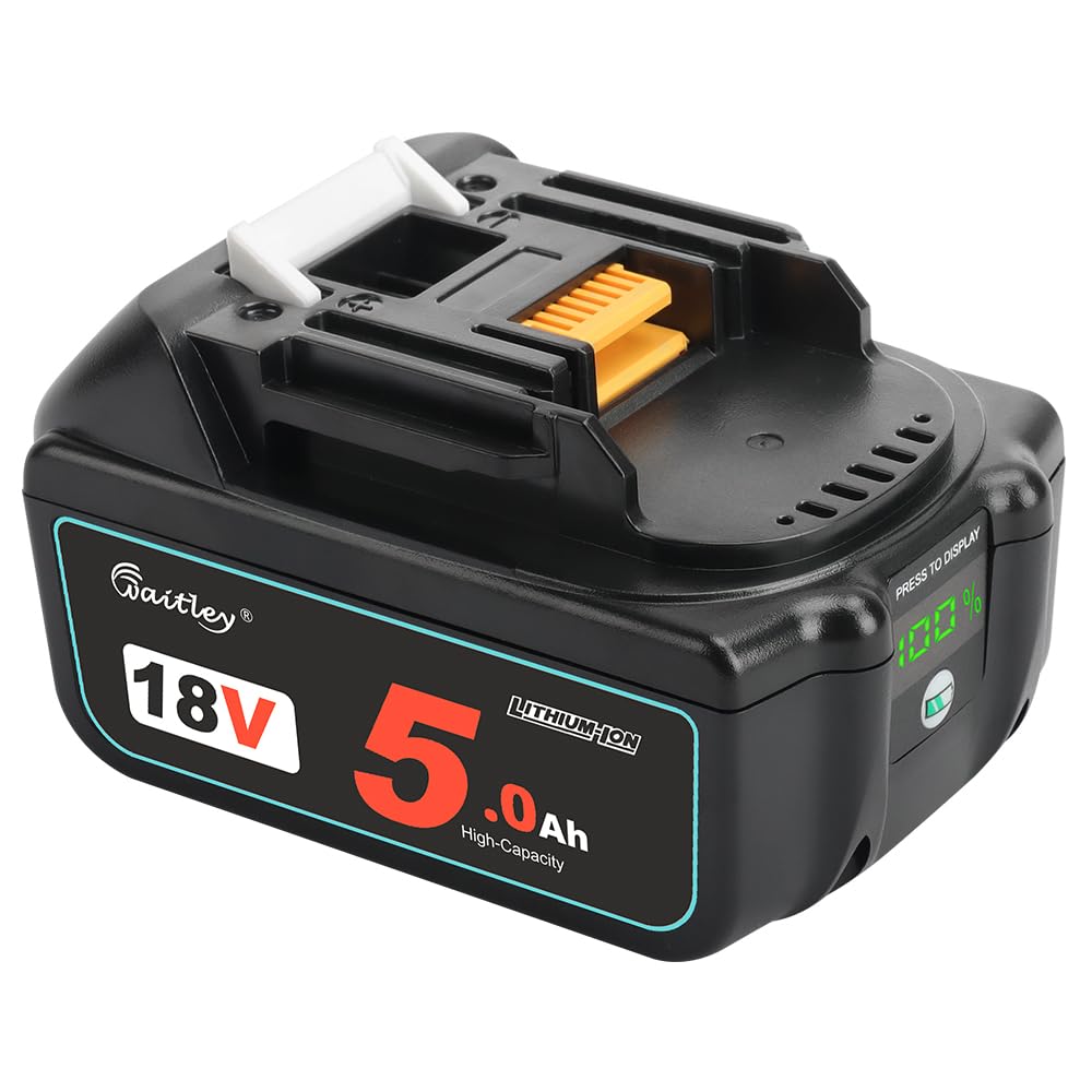 5.0Ah 18V Li-ion Battery Compatible with Makita BL1850 BL1840 BL1830 LXT Tools