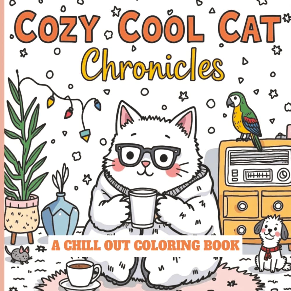 Cozy Cool Cat Chronicles: A cozy Coloring Book of Funny Feline winter Scenes