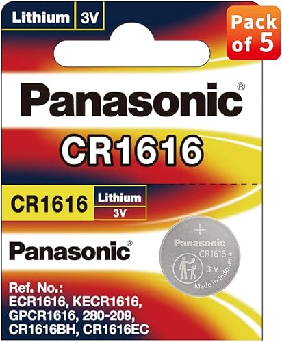 Panasonic Batería de litio Cr1616 de 3 V, paquete de 2 x (5 piezas) 10 baterías de un solo uso