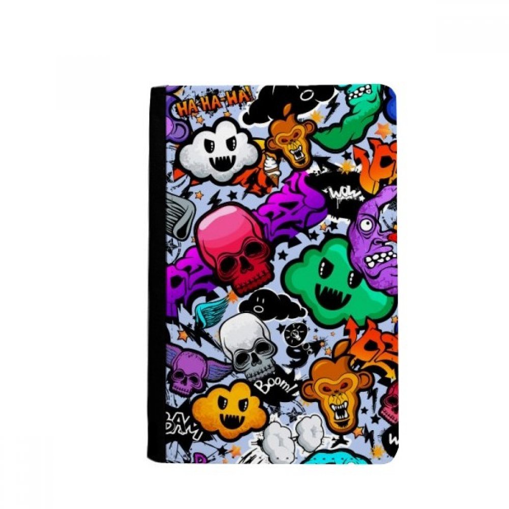 DIYthinker Graffiti Street Culture Colorful Skull Passport Holder Notecase Burse Wallet Cover Card Purse