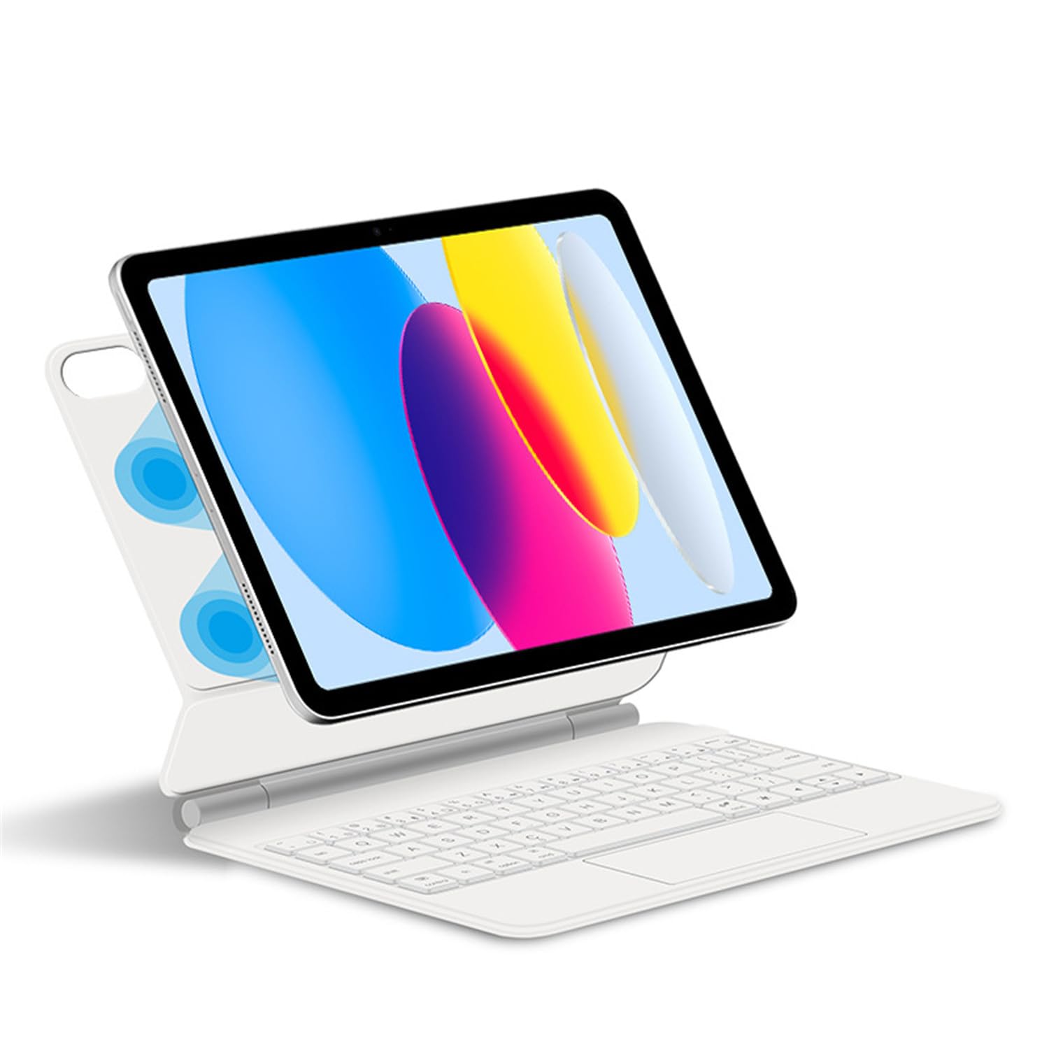 X8 Magic Control Custodia protettiva magnetica con tastiera tattile multi-touch, supporto regolabile a 135°(iPad 10a generazione 10,9 pollici 2022/iPad 11 pollici (A16) 2025) Bianco