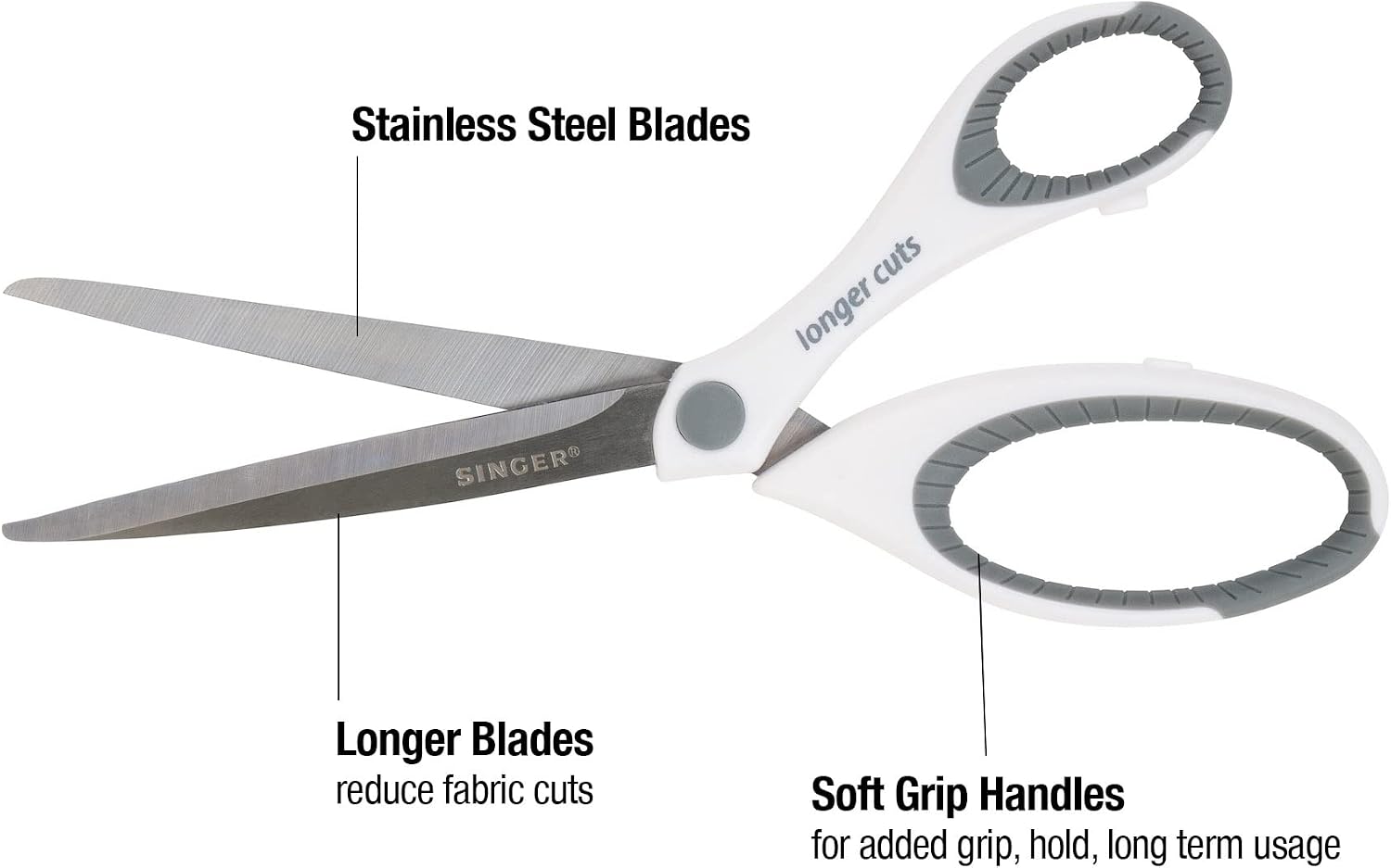 SINGER Fabric Scissors, 9.5" Dressmaker Shears with Comfort Grip Handles