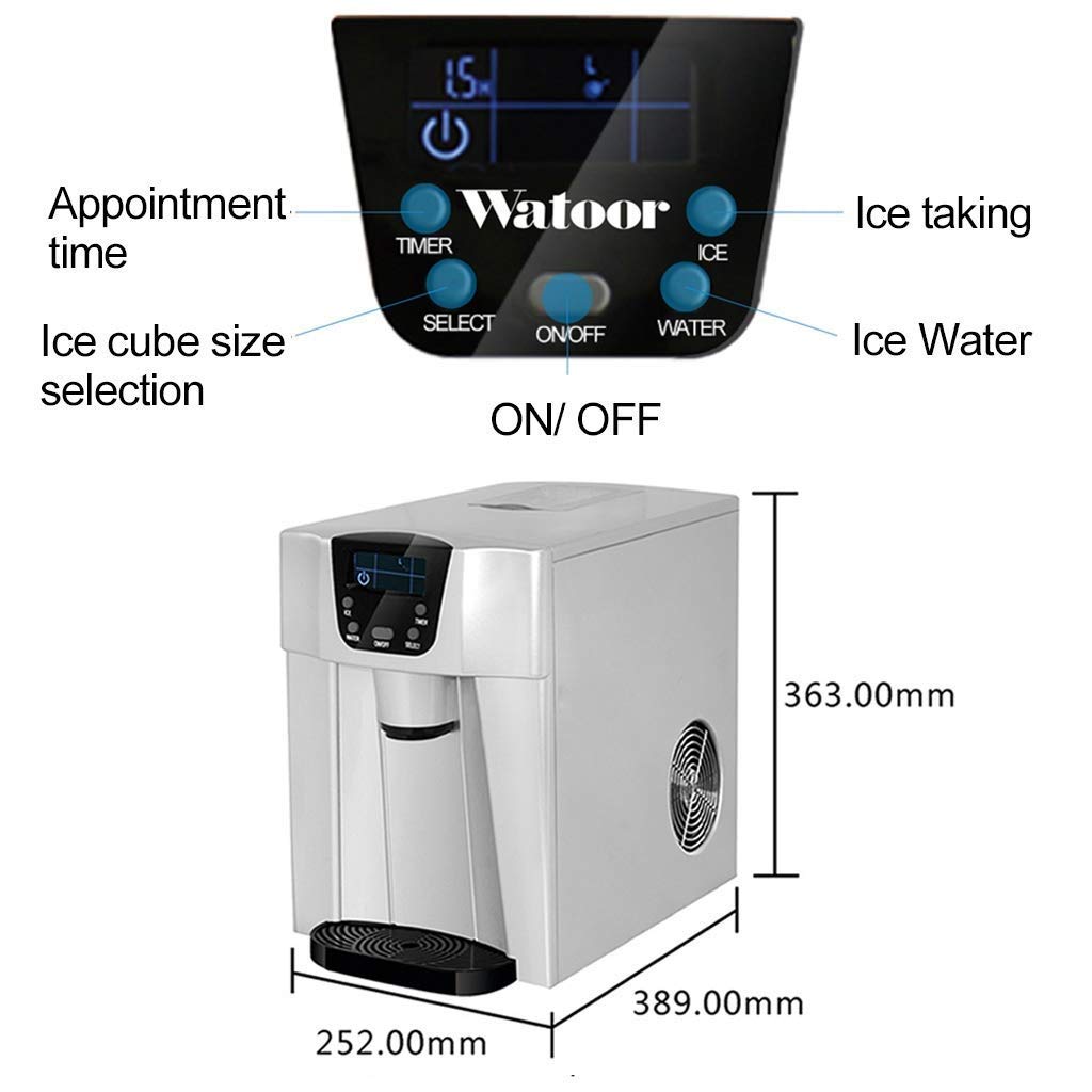 Ice Cube Maker Portable, Stainless Steel Countertop Ice Machine, 33 lbs of Ice per 24 s, Ice Cubes Ready in 7-11 Mins