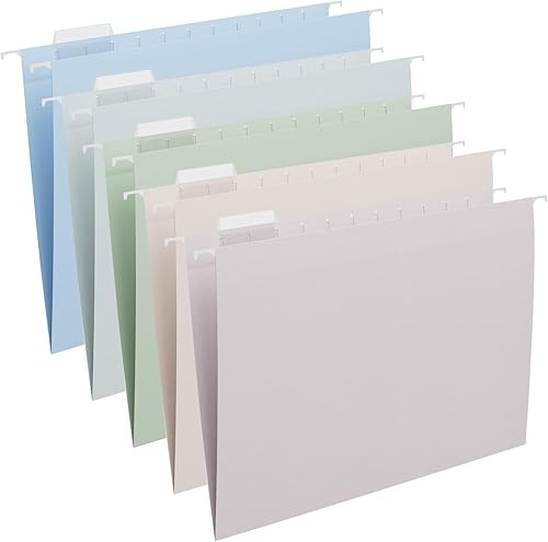EOOUT Paquete de 15 carpetas colgantes de colores tamaño A4, 5 colores Morandi, carpetas de archivos con pestañas ajustables de corte 15, carpetas