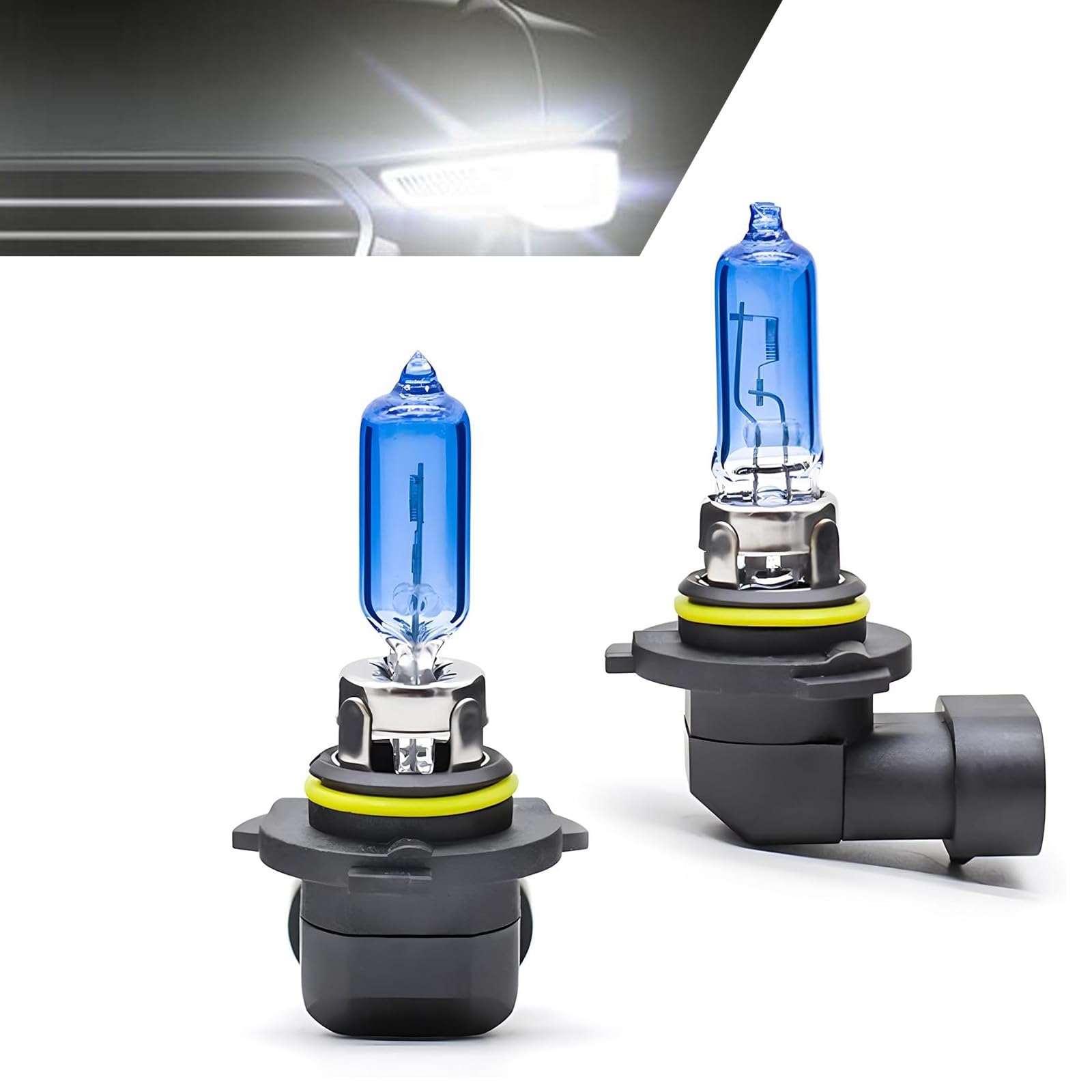 2 Pack Car Halogen Bulbs, 9005 Super Bright High Beam, 12V 65W Automobile Lighting Accessories, Universal for Most Cars, Trucks and Vans (White)