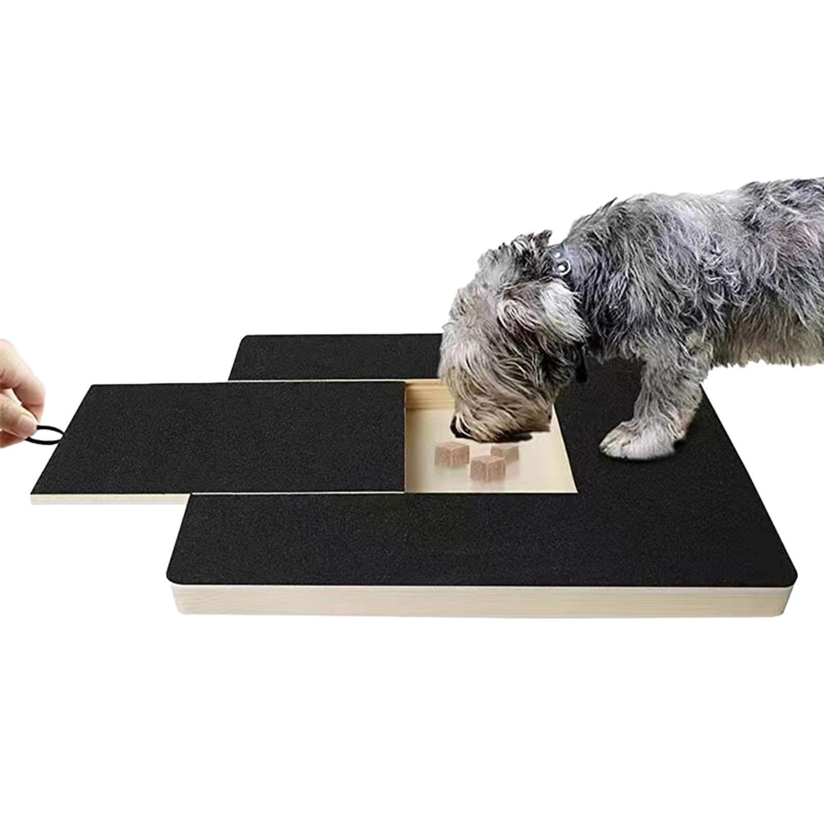 Dog Nail Scratch Board With Treat Box For Large Dogs Wood 35x25x3cm Ensures Protection Of Furniture, Floors With Replaceable Sandpaper Attachment With Built-in Snack Box And Sandpaper For Paws Care