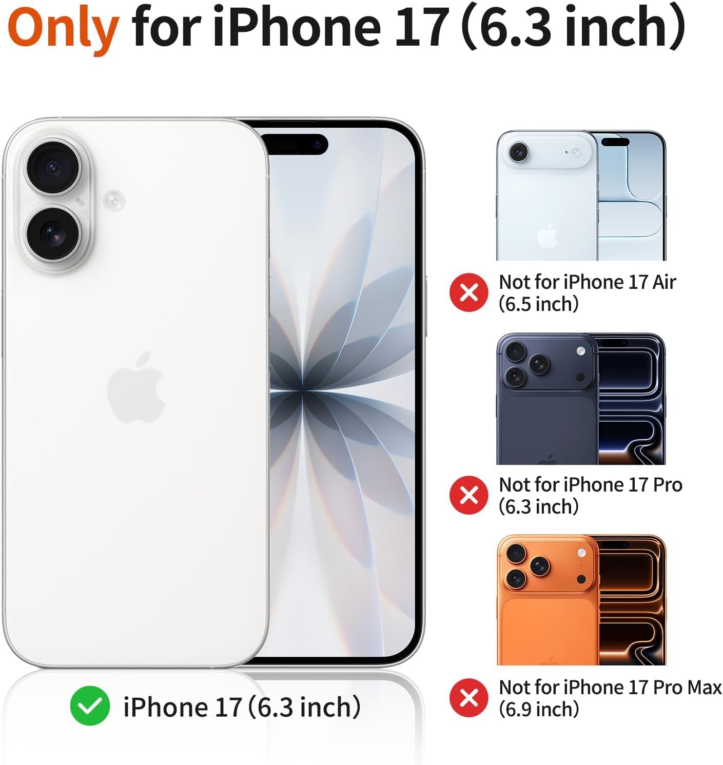 Clear Phone Case for iPhone 17 Compatible with Magsafe, Cute Blue Flowers Design Magnetic Shock Proof Heavy-Duty Protection for Men Boys Women Girls - Image 2