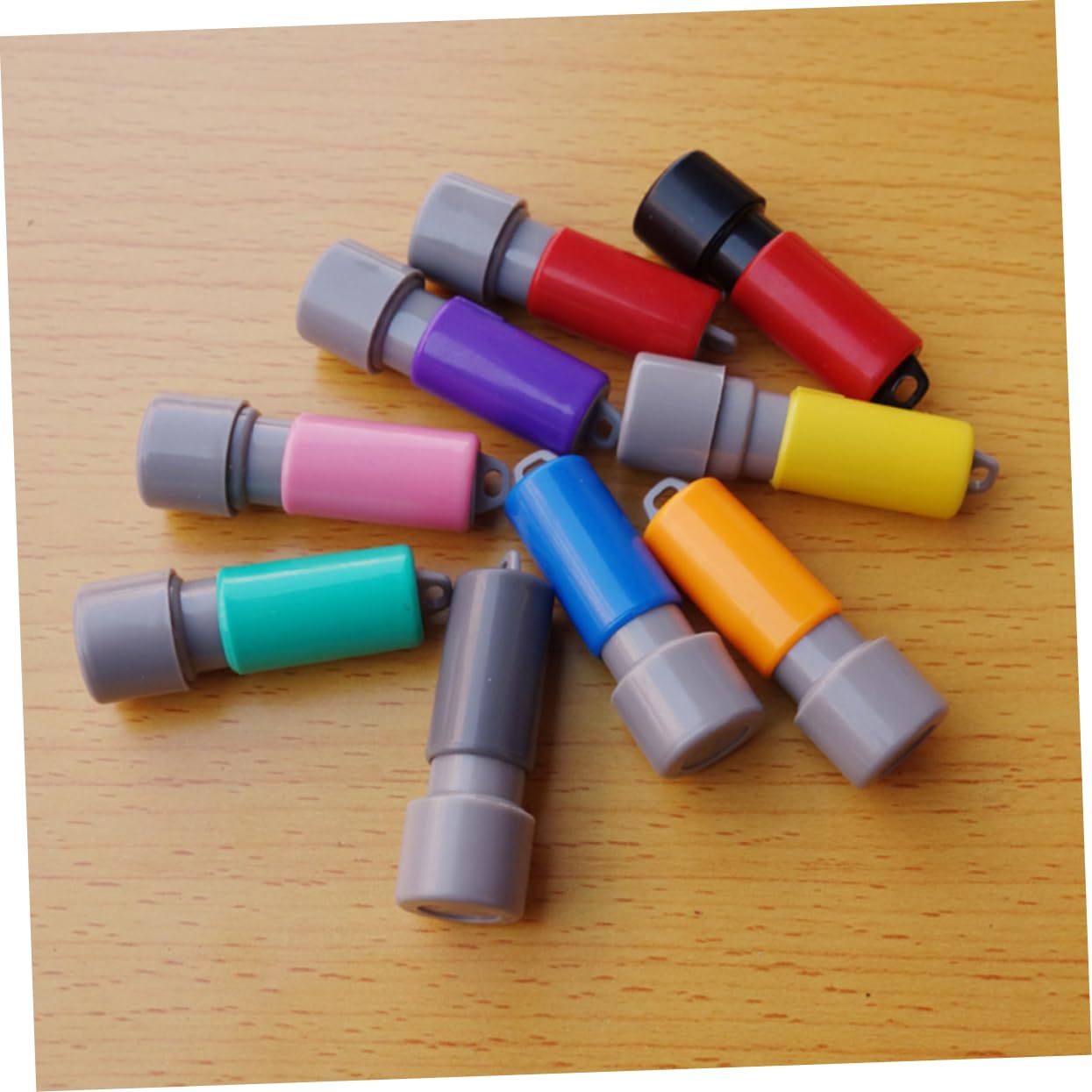 HOMSFOU 5 Sätze Gehäuse Versiegeln Mini-runddichtungen Tinte Einfärben Vergnügen Unterlage Groß Fall Farbtöne Werkzeug Siegelgehäuse Mit Stempelkissen Stempel Zubehör Plastik 10 Stück * 5