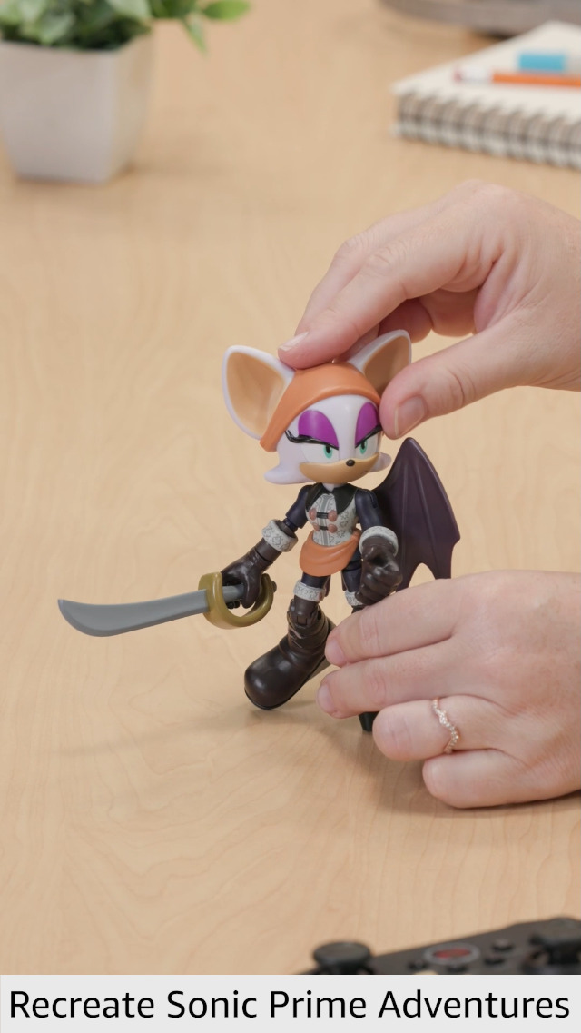 Action Figure Sonic Prime Batten Rouge 12,7 Cm – 15 Punti Articolazione, Licenza Ufficiale Sega E Netflix – Per Bambini 3+