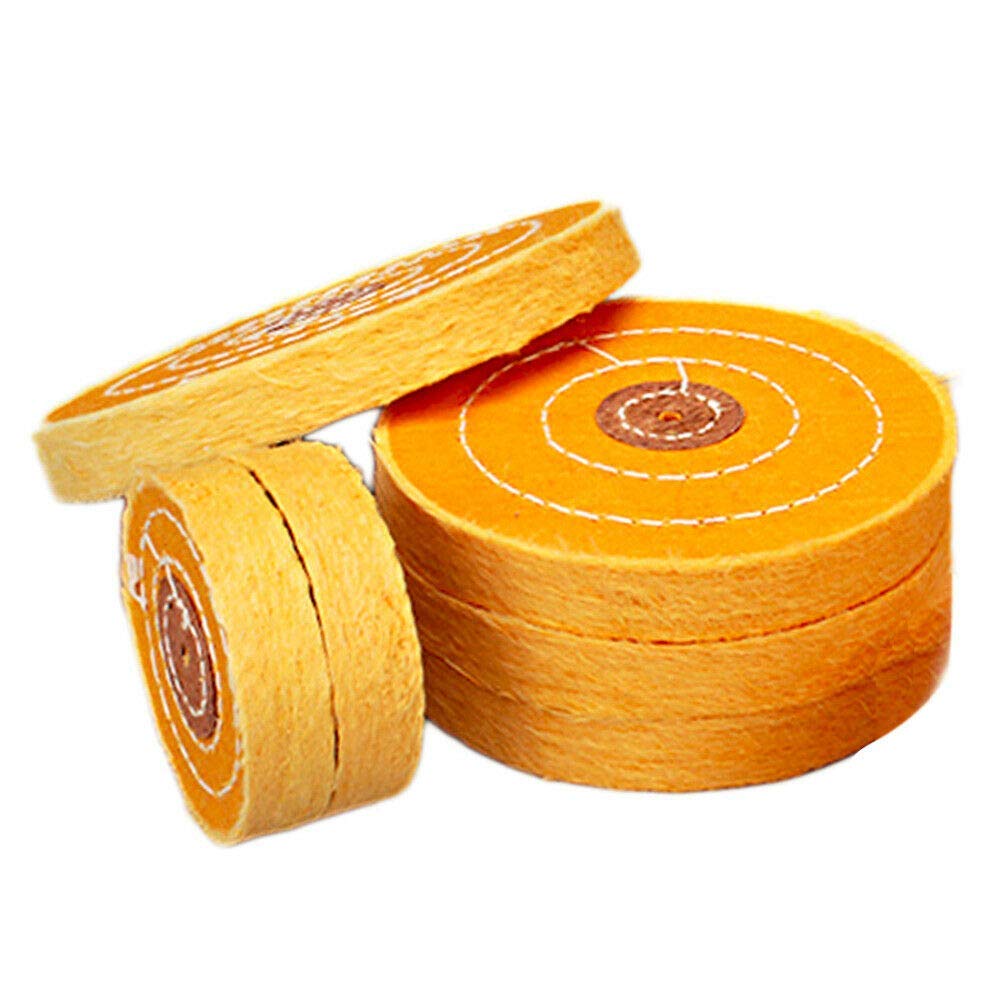 Yellow 8" 200mm Small Hole Buffing Wheel Spiral Stitched Cotton Buffing Cleaning Pad Polishing Wheel Mop Bench Grinder Tools