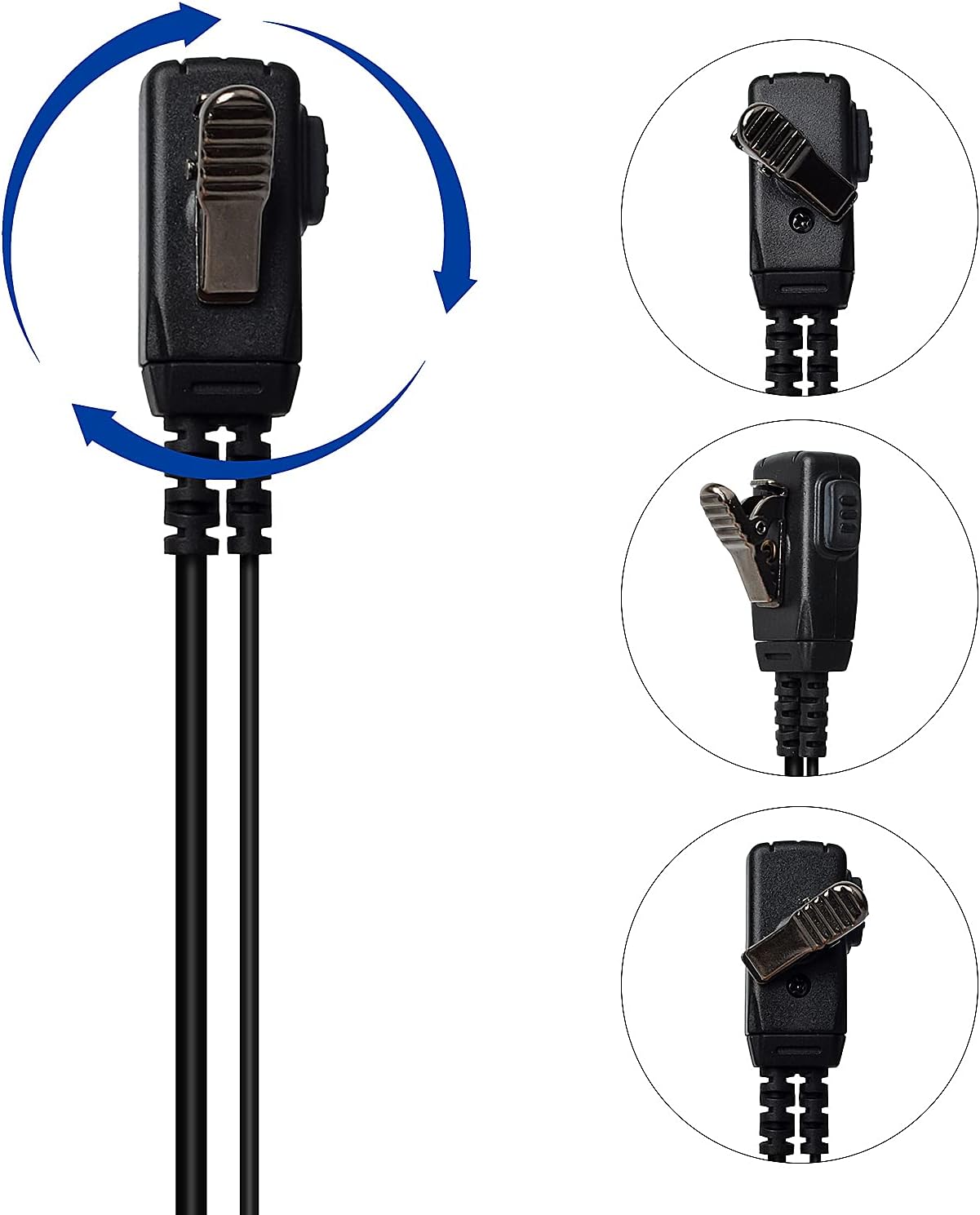UAYESOK 2 Pin 2 Way Radio Earpiece Covert Acoustic Air Tube Headset with PTT Mic Microphone and Earmold for Motorola Radio CP040 CP140 Hytera Midland Walkie Talkie - Image 4