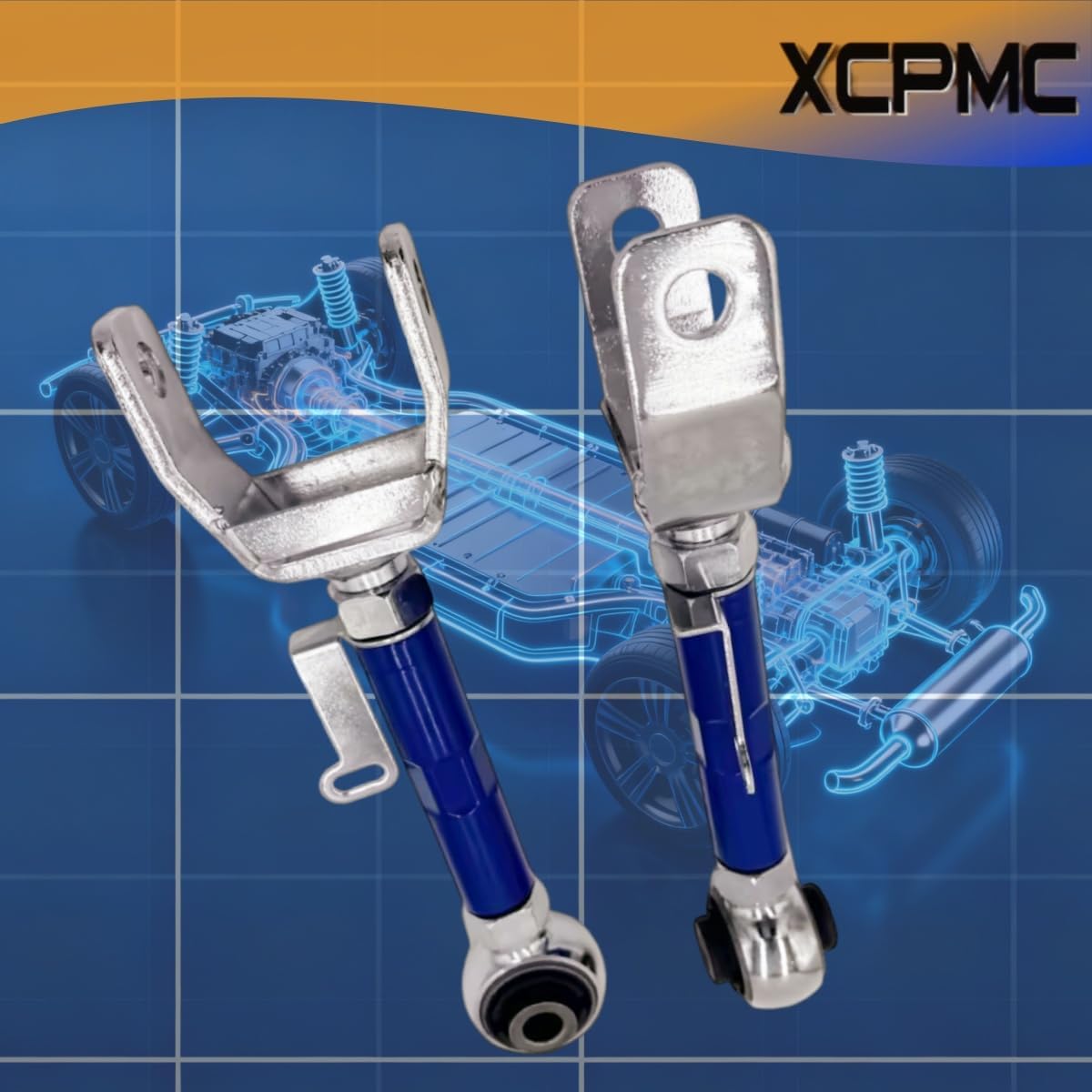 2 Set Rear Upper Adjustable Camber Arm for 17-UP Tesla Model 3 / Y 2017-2024 Modified Automotive Replacement Parts Driver and Passenger Side