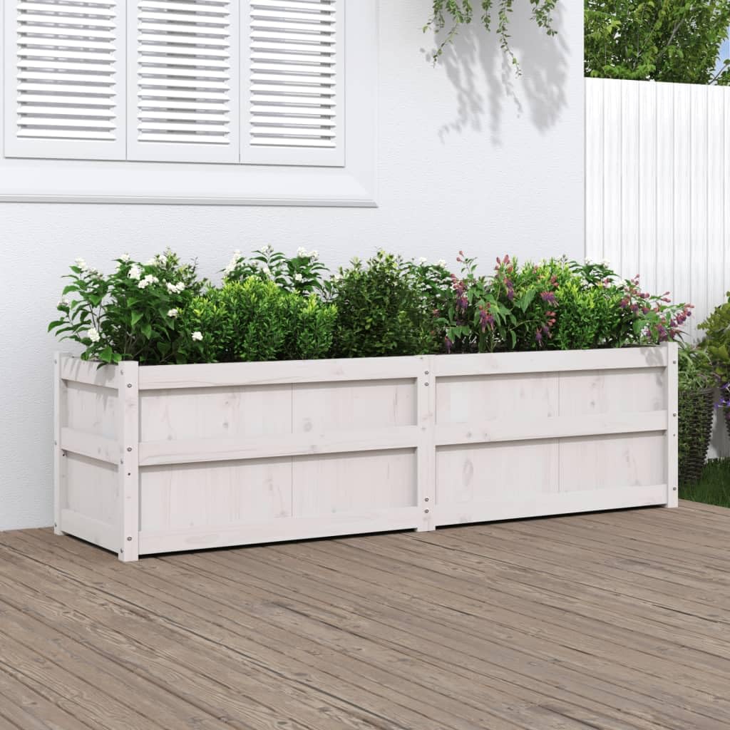 Cosisti Jardineras Exterior Grandes 180x50x50 cm, Macetero Grande, Maceteros de Madera para Plantas, Jardinera de Madera para Jardín Balcón o Terraza Pino Blanco