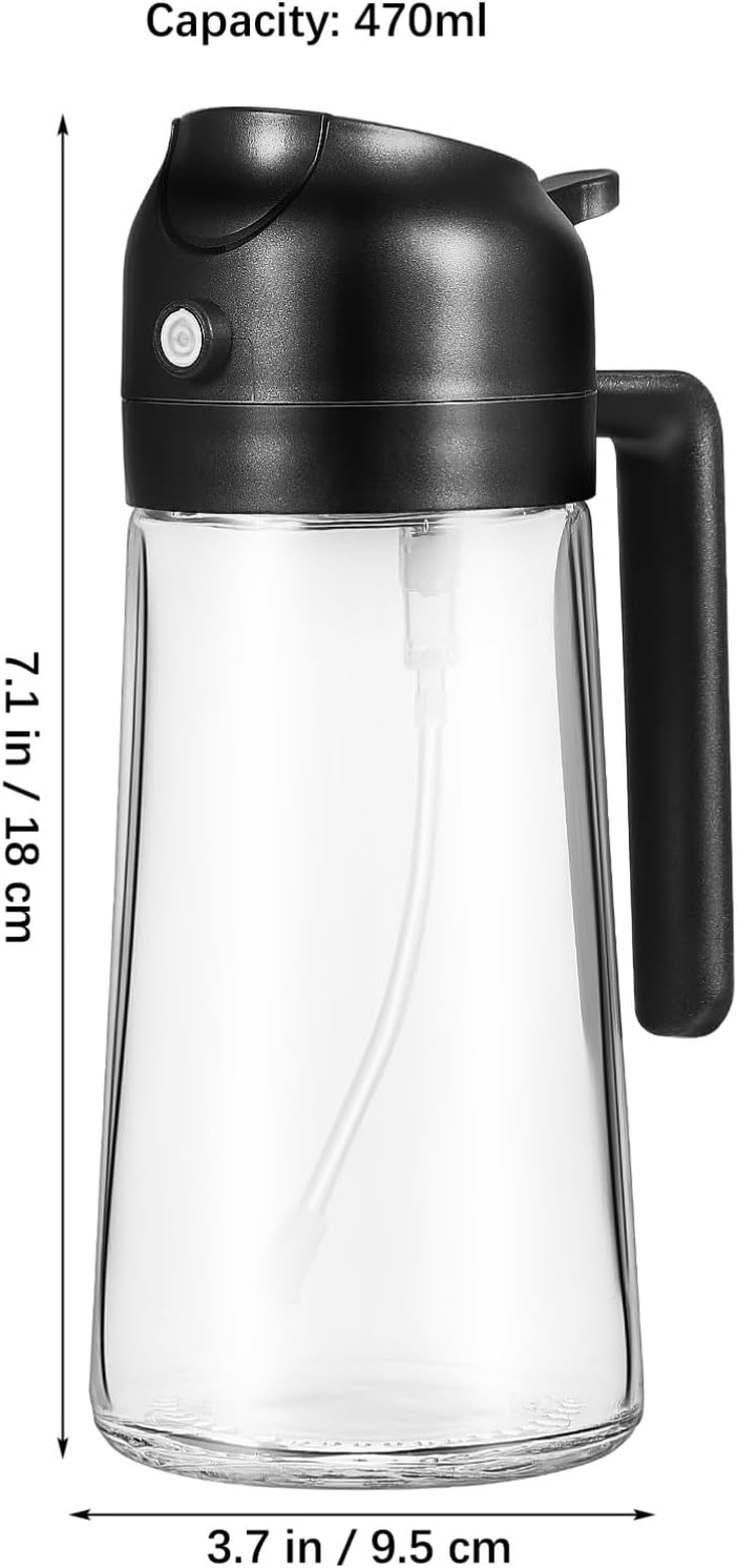Oil Dispenser Bottle 470ml Oil Sprayer Pourer Glass Perfect for Kitchen