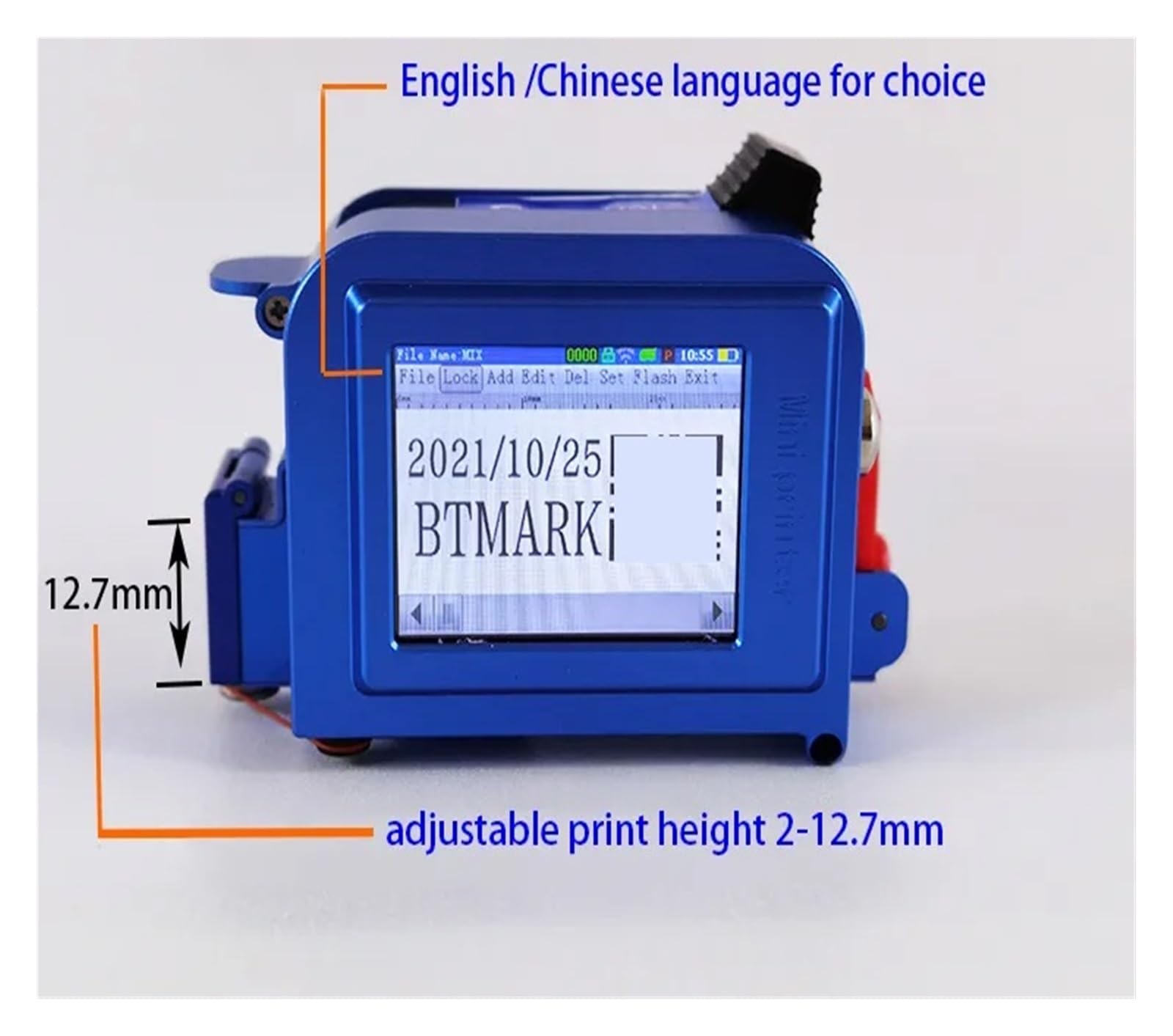 Stampante a getto d'inchiostro portatile, Mini stampante a getto d'inchiostro a colori portatile Bicchieri in plastica for a intelligente con codice QR personalizzato
