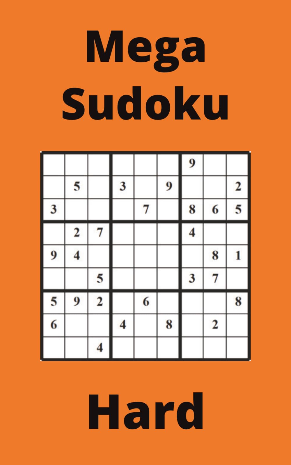 Orange Mega Sudoku Book, 9x9 Puzzles, 50 Pages, 5x8, Hard