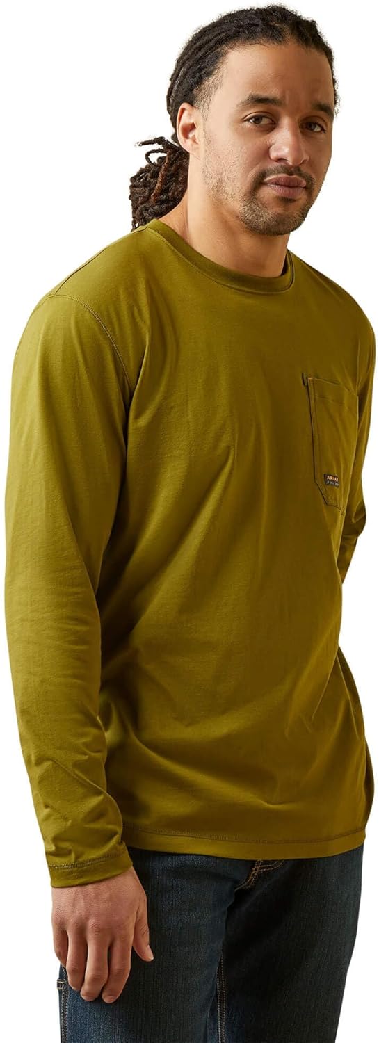 Ariat Mens Rebar Workman Logo Long Sleeve Crew